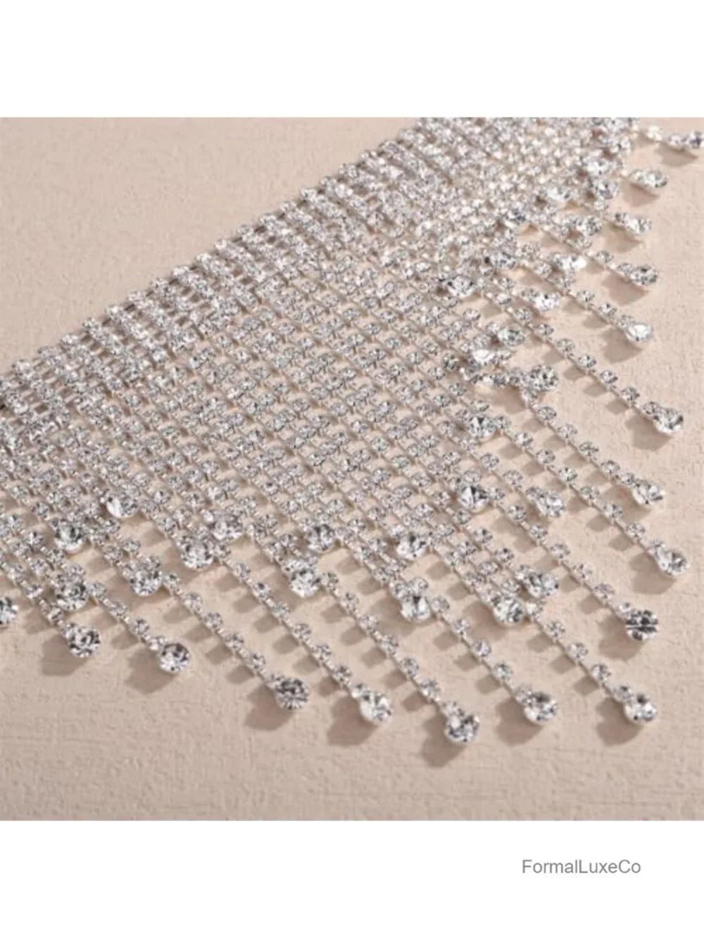 Rhinestone Fringe Chain Adjustable Luxury Tassel Crystal Clavicle Choker
